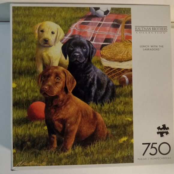 Buffalo Games 750-Piece Hautman Brothers Collection Lunch With The Labradors - Picture 1 of 8